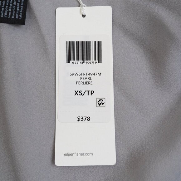 ✨ Eileen Fisher Sheer Silk Top Tunic Oversized Pearl Water Lagenlook Gray - Picture 15 of 16